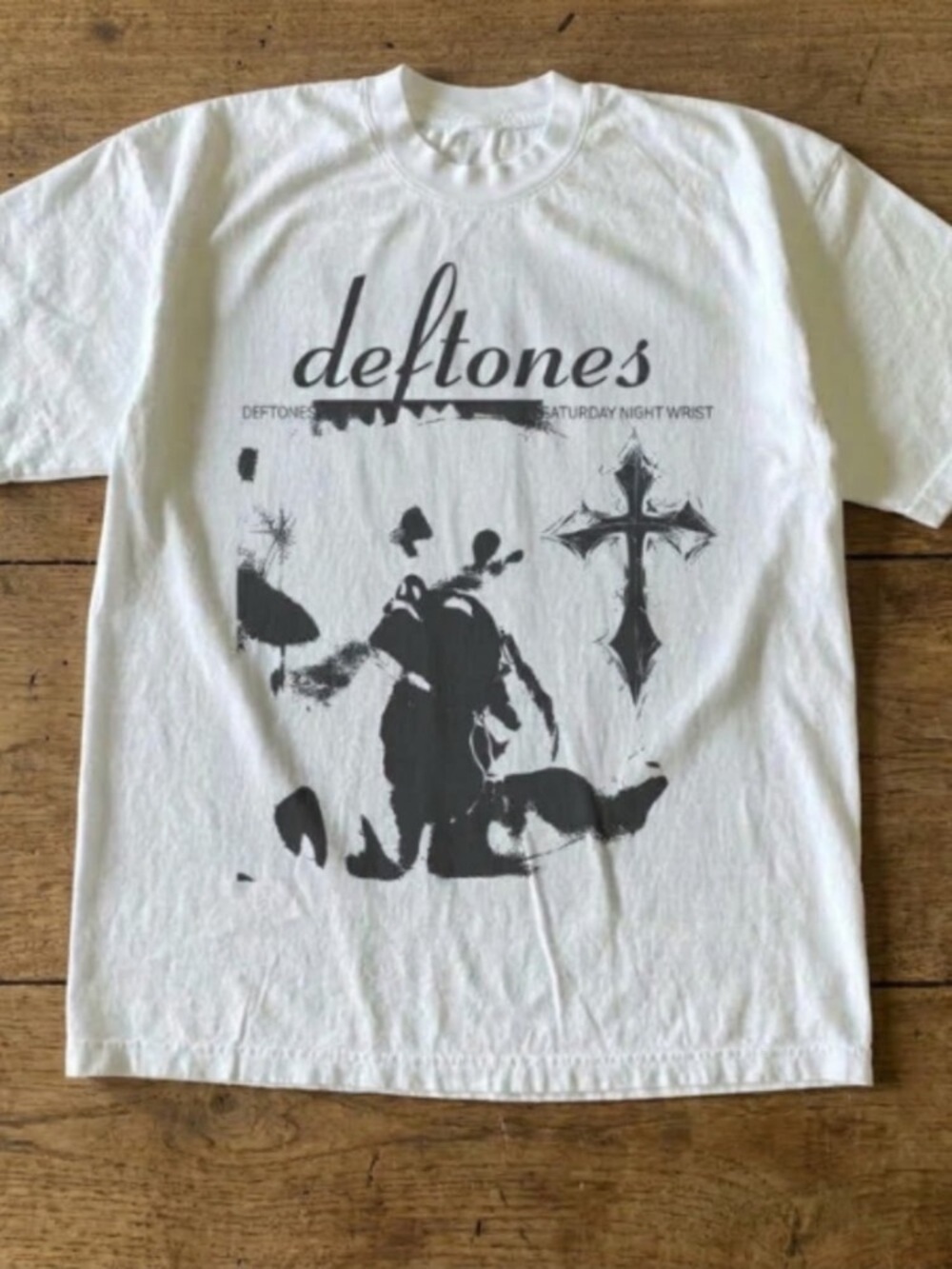 White Graphic Band Tee - White